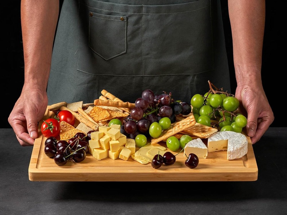 Versatile 18" Bamboo Charcuterie & Cutting Board - Reversible Design, Easy Care