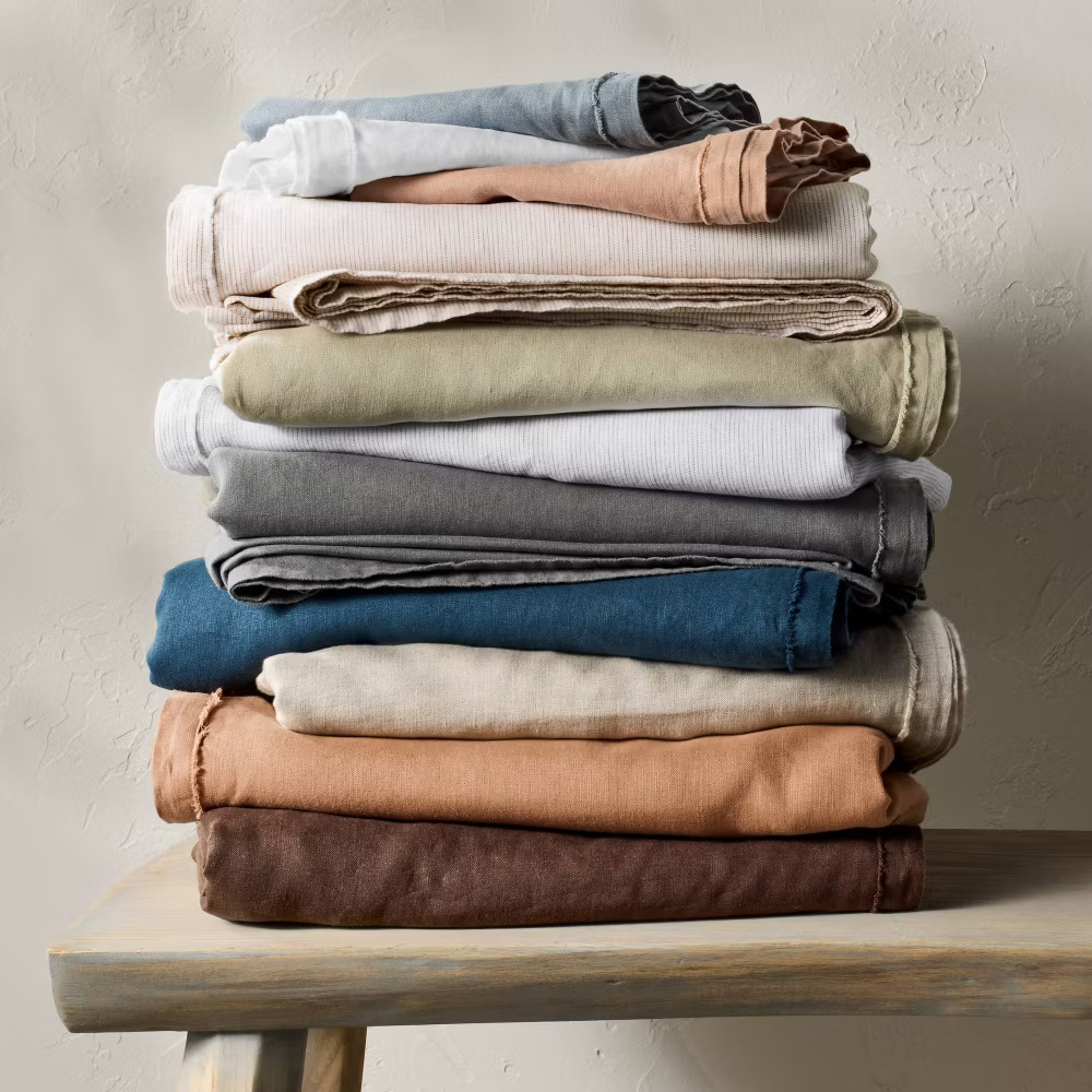 Full 100% Linen Sheet Set Light Adobe Clay - Casaluna