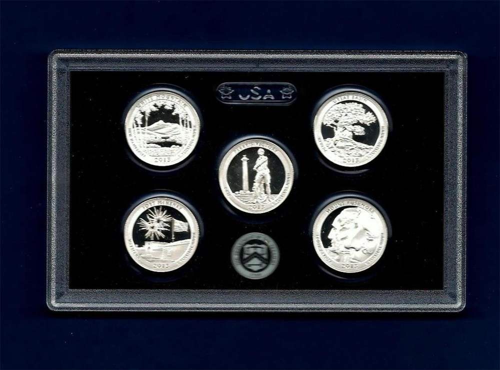 2013 SILVER PROOF QUARTER SET-Five Coins-No Box/COA