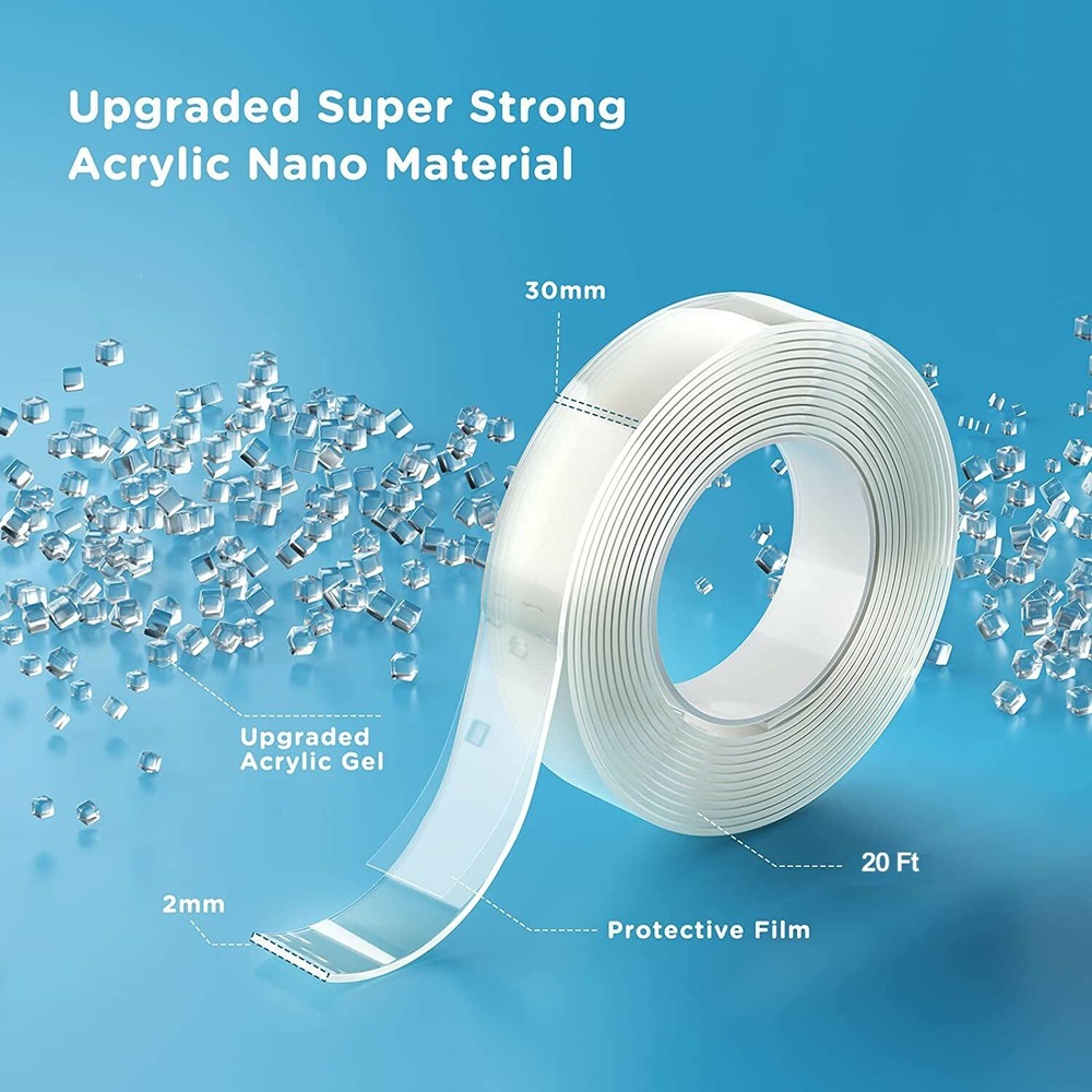 Double Sided Mounting Alien Tape Nano Tech Instantly Locks Without Screws 20 FT