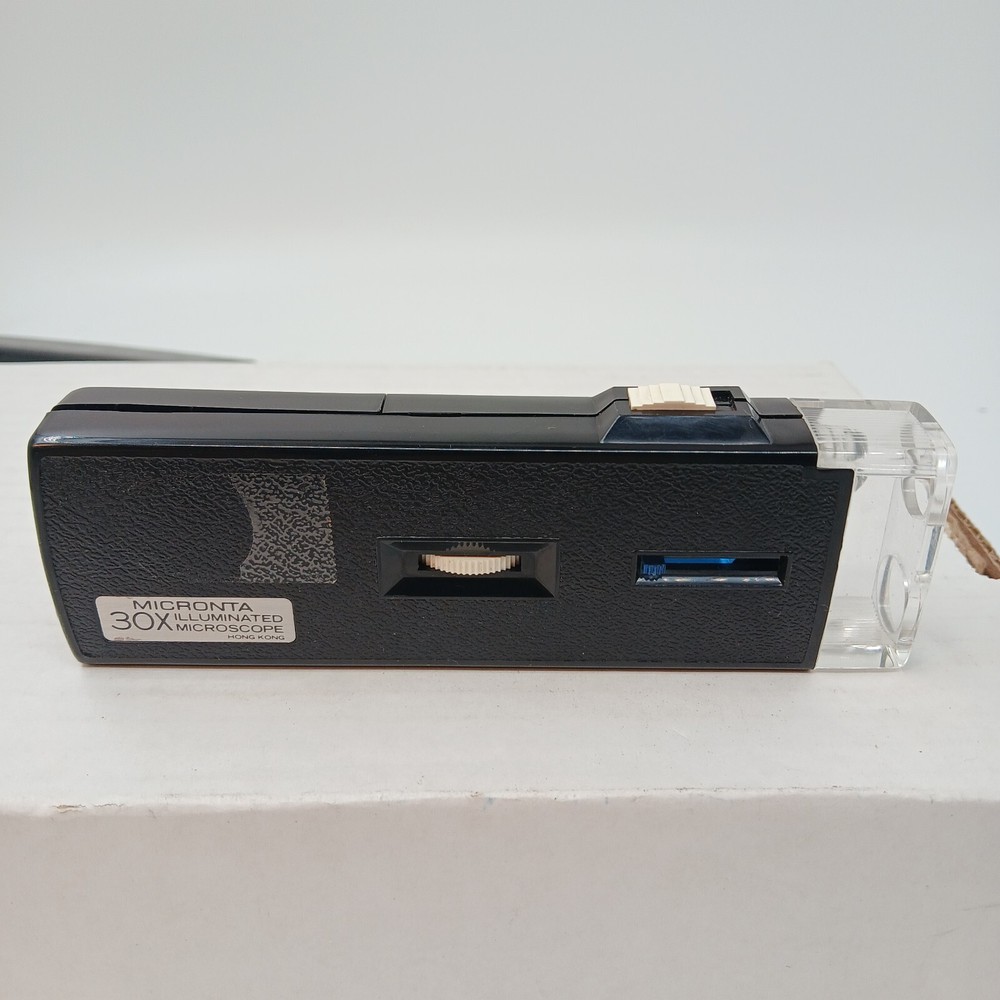 Vintage Micronta 30X Illuminated Microscope with Case Hong Kong Working