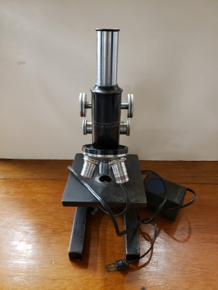 Antique 1925 Bausch & Lomb Optical Steel Microscope