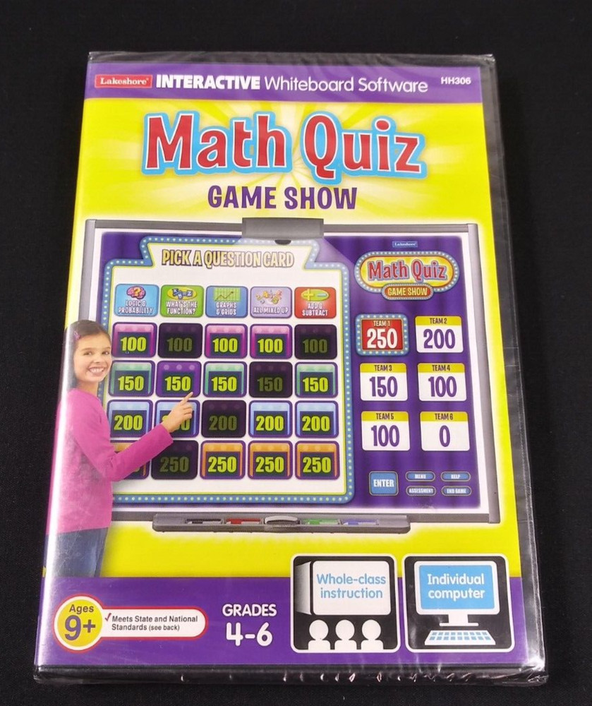 NEW Lakeshore Interactive Whiteboard Software Math Quiz Game Show Grades 4-6