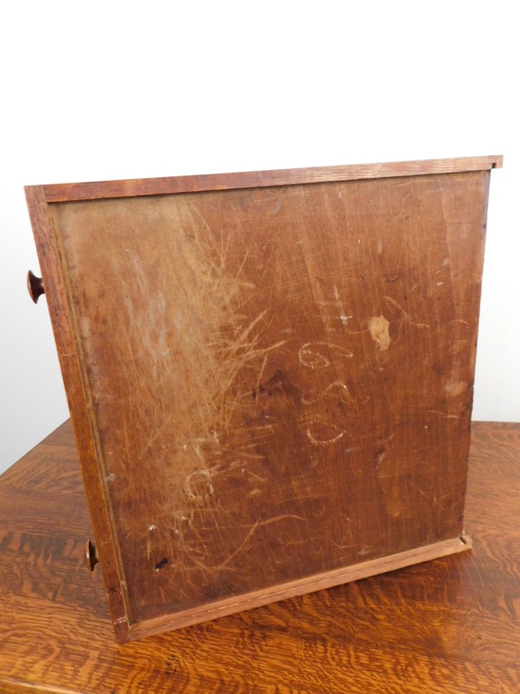 Antique 1920s Arts Crafts Mission Solid Oak Bookcase Desk Library Console Table