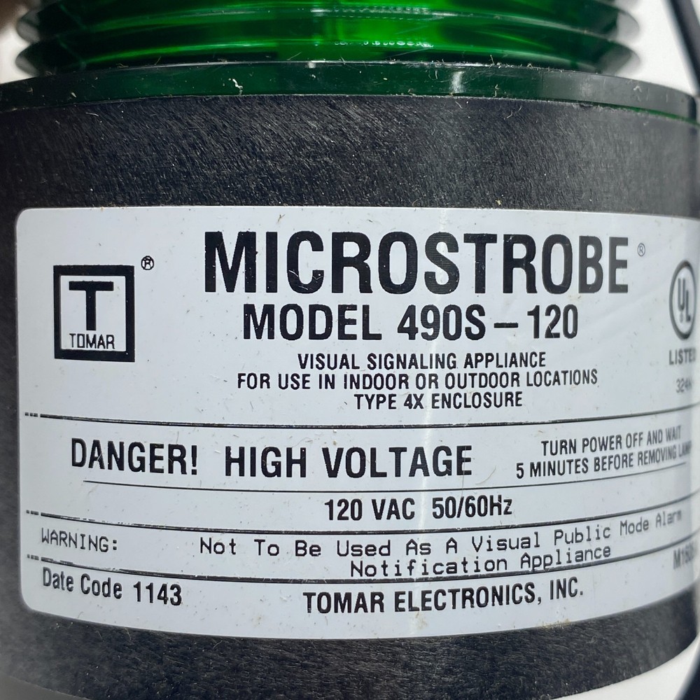 Tomar Electronics Microstrobe 490S 120VAC Green Visual Signaling Appliance