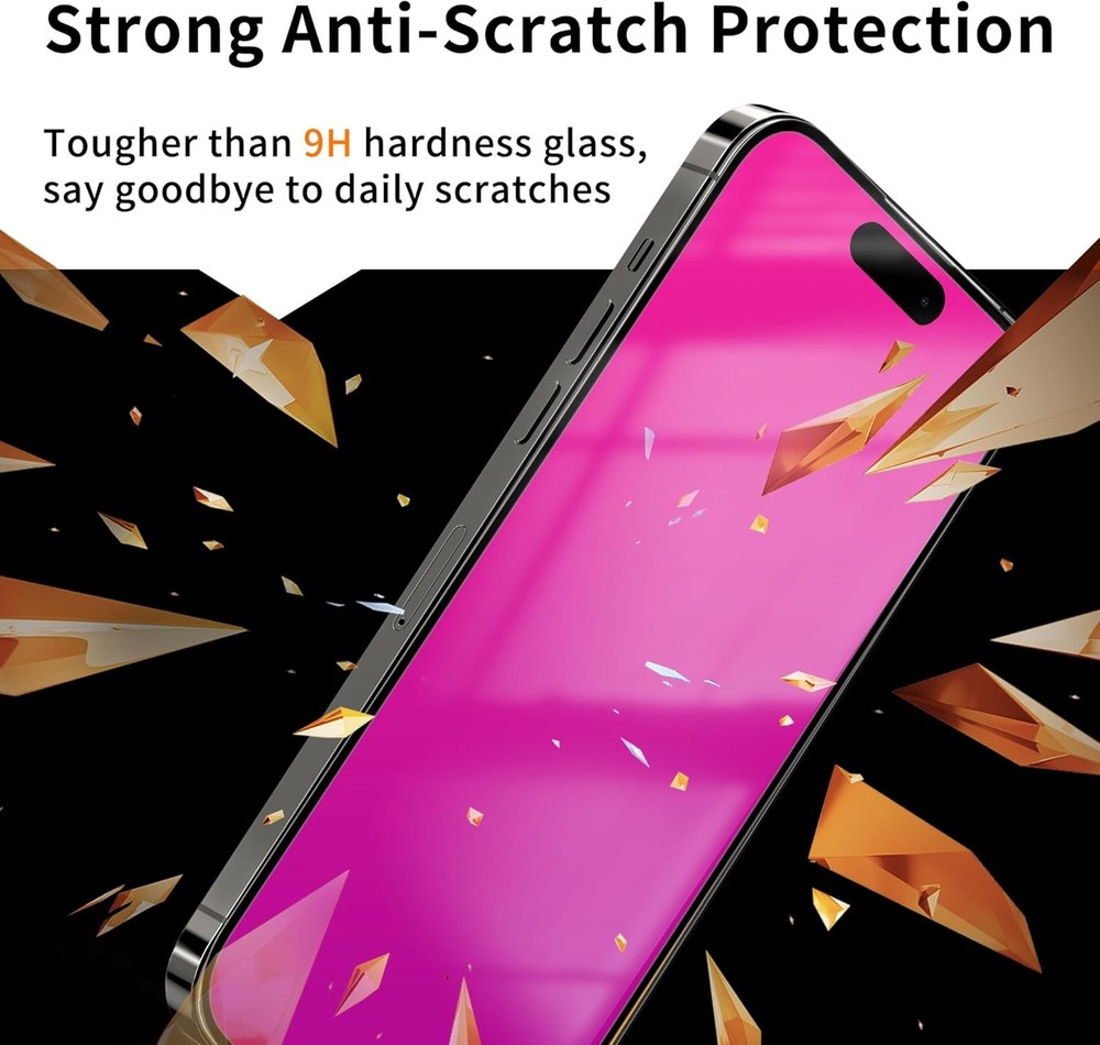 2 Pack for iPhone 16 Pro Max Privacy Screen 16 (Pink)