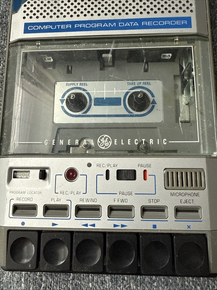 GE Computer Program Data Recorder Cassette Tape Player Untested Parts Read!