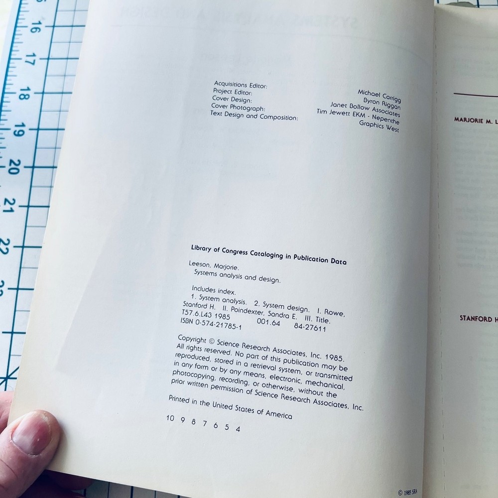 Systems Analysis and Design Manual Marjorie Leeson 1985 Vintage Computing