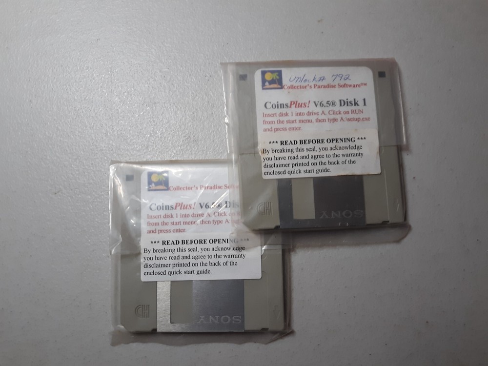 CoinPlus Ver. 6.5  Numismatic Inventory System Windows 3.5" Disk Complete