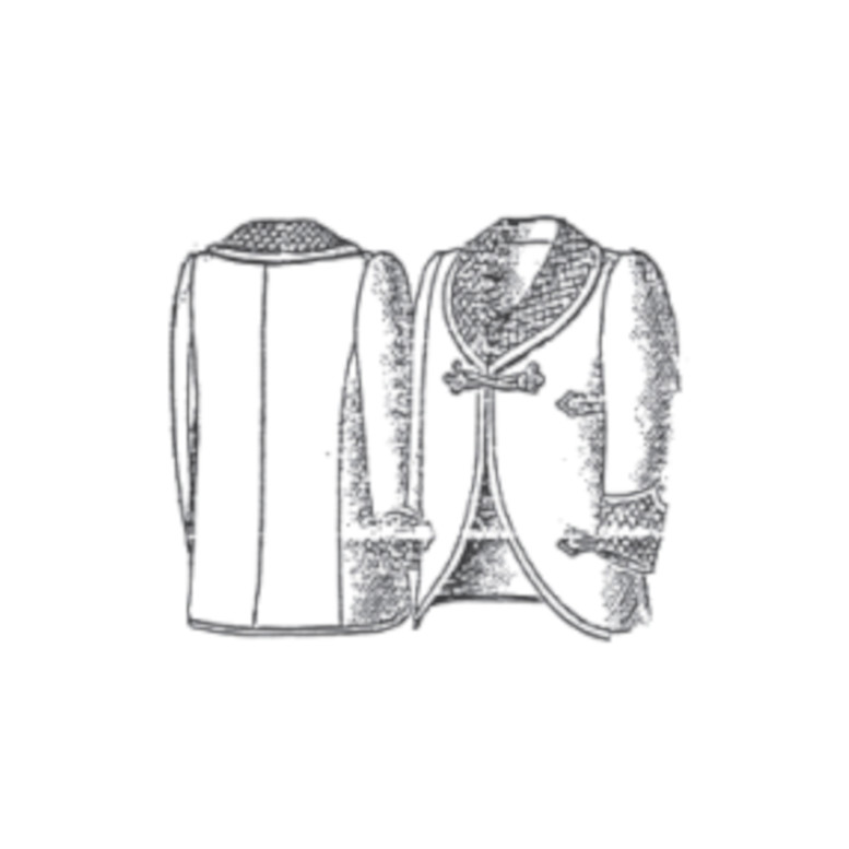 Past Patterns 1487 - Early 1900s Smoking Jacket Sewing Pattern Chest 44"-54"