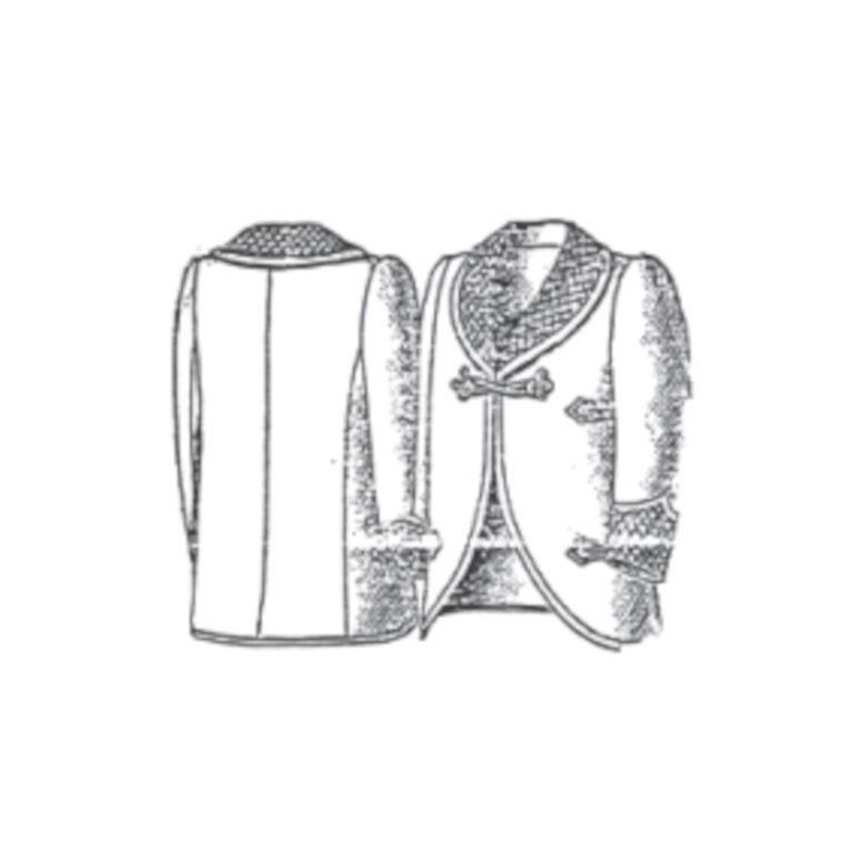 Past Patterns 1487 - Early 1900s Smoking Jacket Sewing Pattern Chest 44"-54"