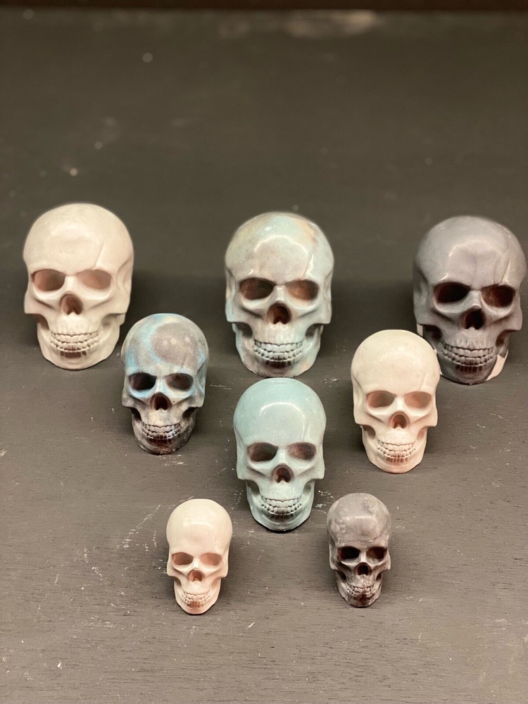 Handmade Concrete Skull Figure