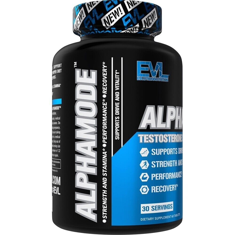 EVL AlphaMode 60ct | Testosterone Drive Vitality Stamina + Strength Boost Pills