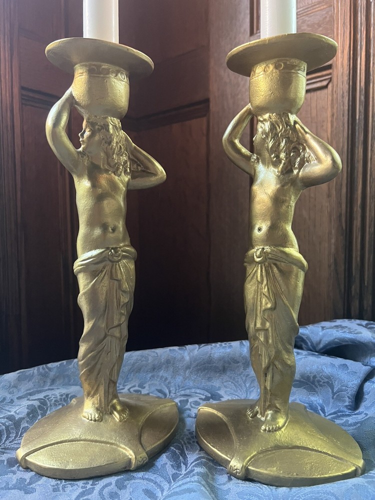 Antique Art Deco Mueller Candlesticks -