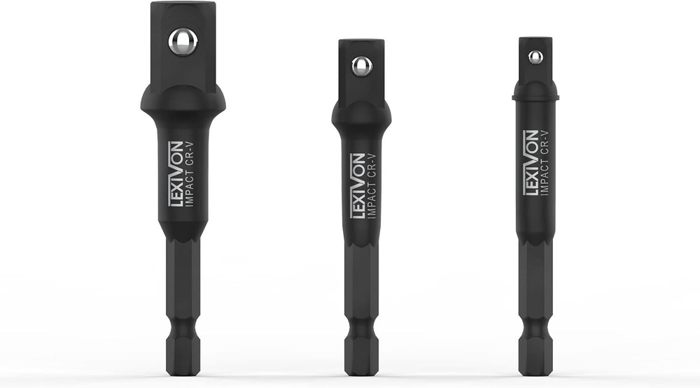 Durable Chrome Vanadium Impact Socket Adapters: 3-Piece Set for Versatile Use