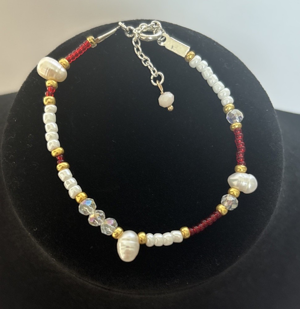 Freshwater Pearl Red Bracelet