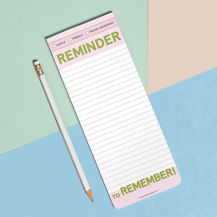 Knock Knock Reminder to Remember Make-a-List Notepad