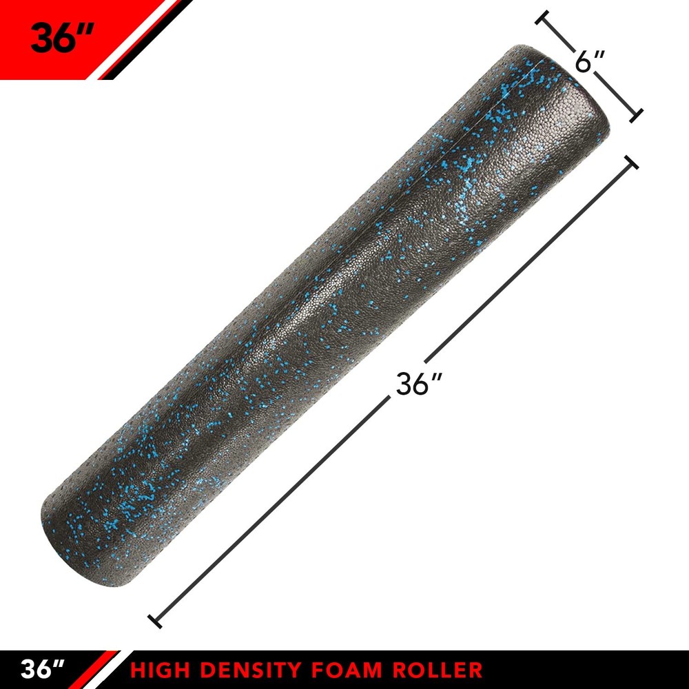High Density Foam Roller, Speckled Blue, 36-Inch
