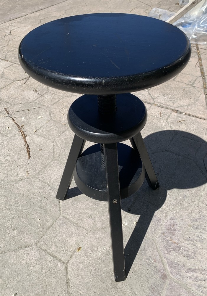 Vintage Black Swivel Printers Chair Stool Bench Adjustable