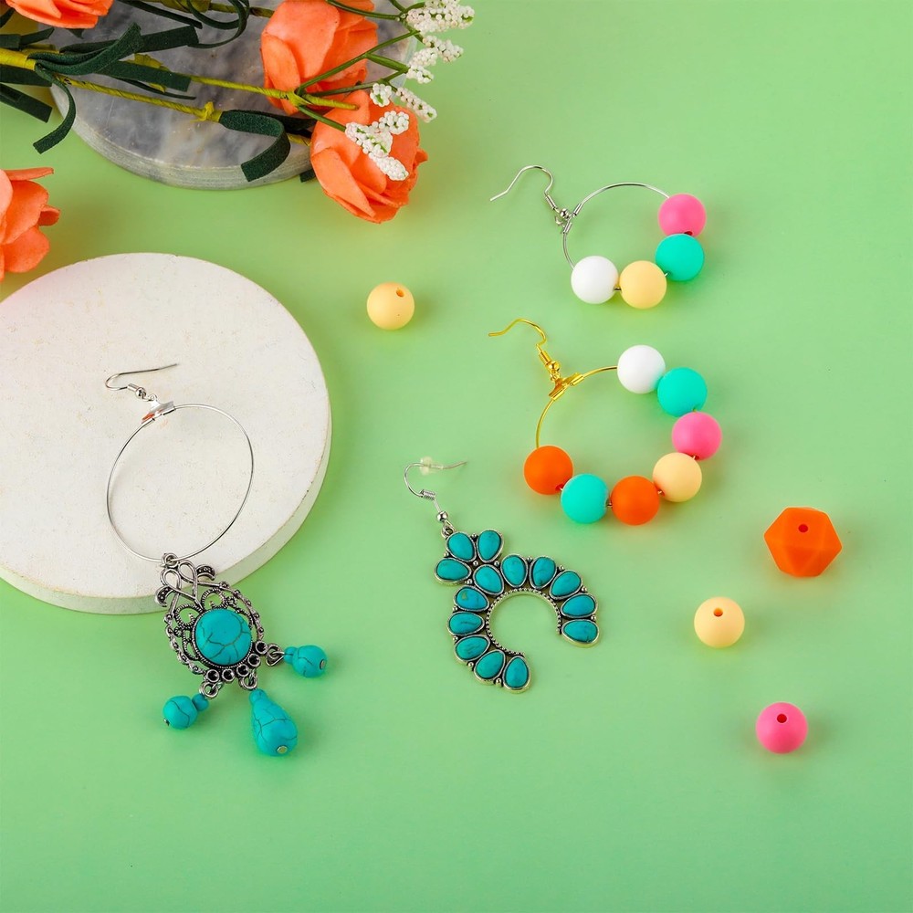 200PCS Earring Making Kit - Beading Hoop Finding, Open Hoops Bulk Wire for DI...