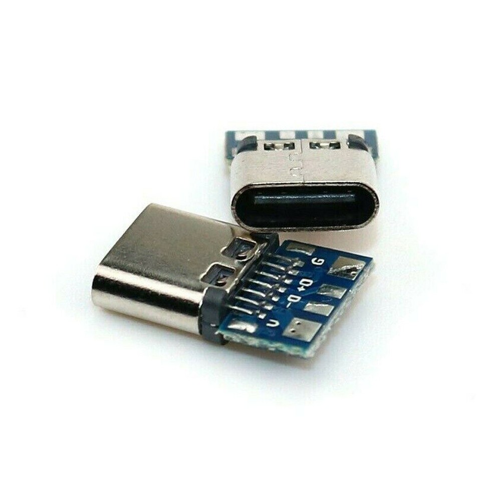Simple USB C Socket Breakout Board Adapter connector module PCB Vertical Shield