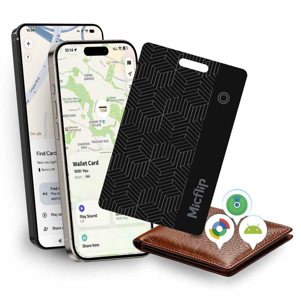 Wallet Tracker Card, Smart Card Wallet Tracker (iOS and Android) Rechargeable