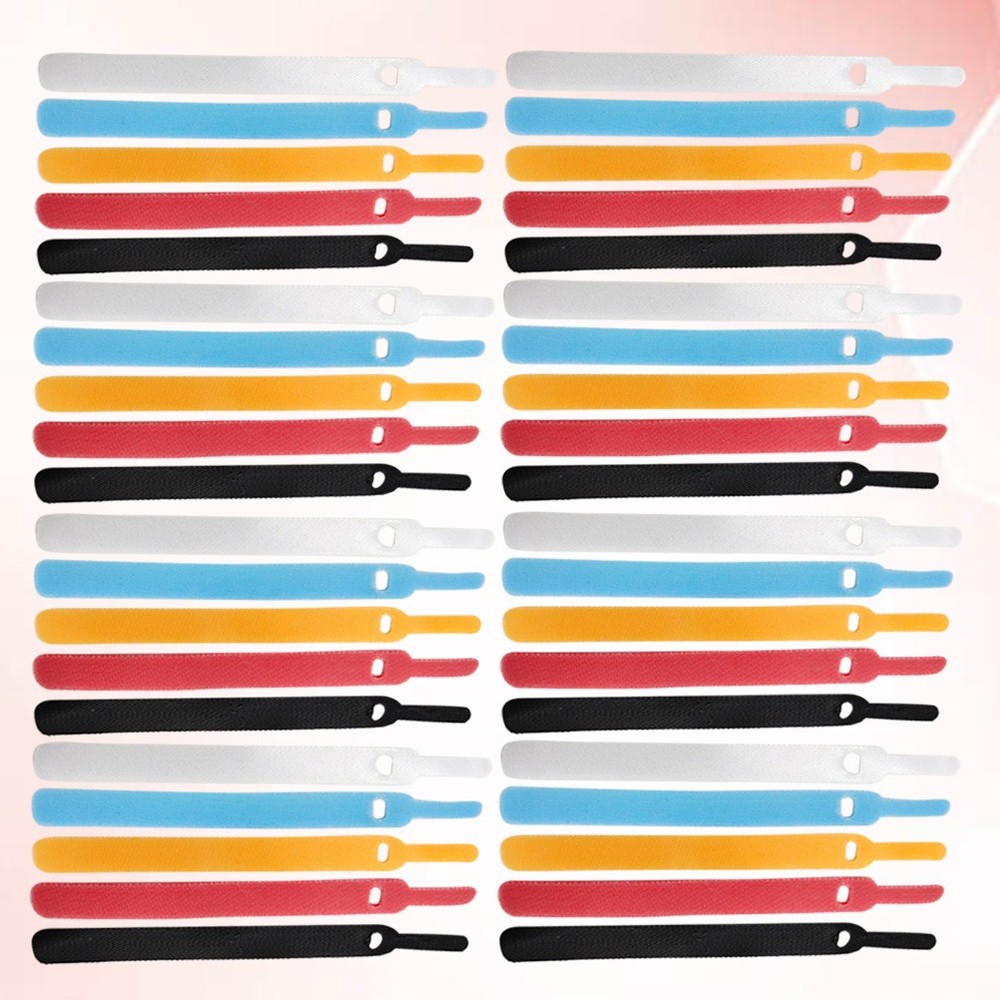 100 Pcs Nylon Cable Ties Sticker Type Power Cord Bundle Tool