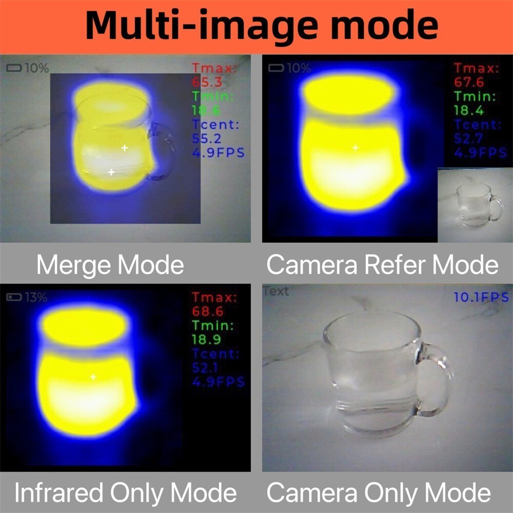 Thermometer Infrared Thermal Imager Visible Light Heating Detect Imaging Camera