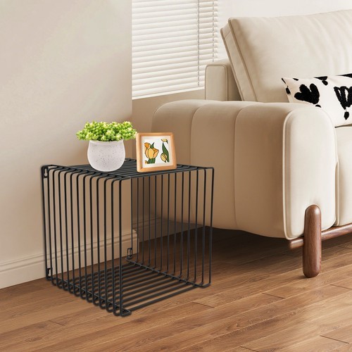 Square Geometry Side Table Linear Metal End Table Vintage sofa coffee table Iron