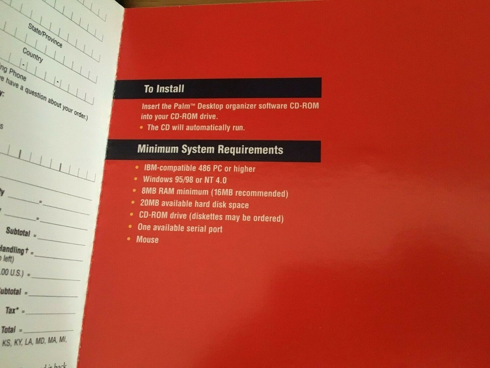 Palm V, original Sofware CD