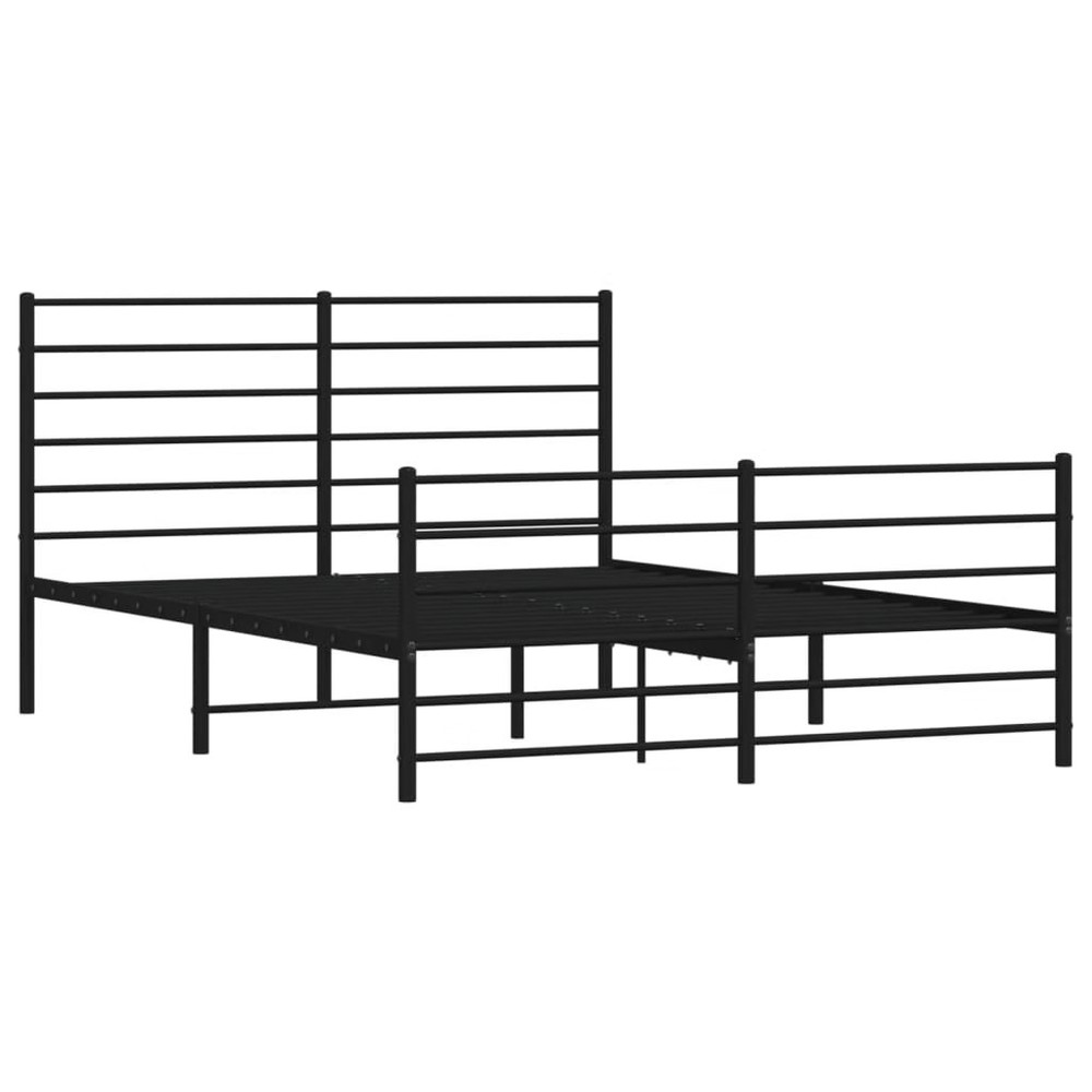 Bed Frame Black Steel King Bed Frame Rectangular Traditional