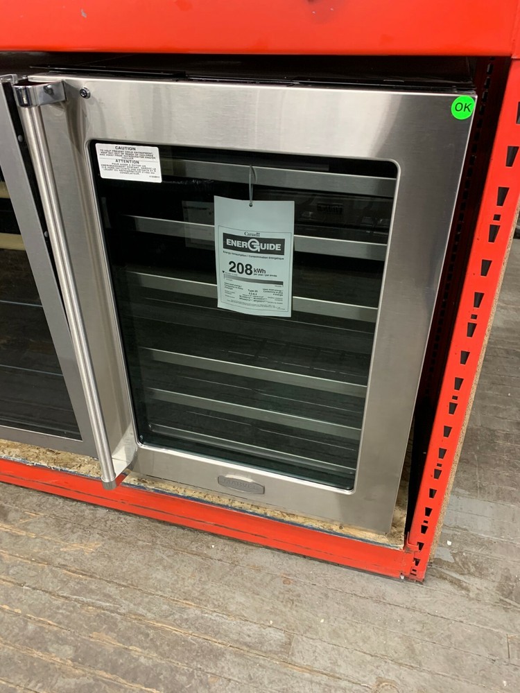 Marvel ML24WDG2RS 24" Panel Overlay Frame Glass Door/Solid Dual-Zone Wine Cooler