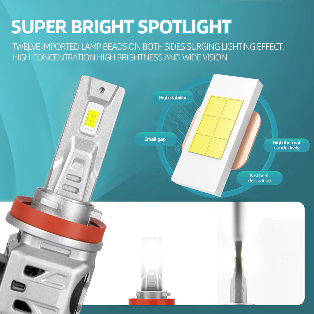 LED For Cadillac SRX 2010-2016 Headlight Kit H11 6000K White Bulbs Low Beam