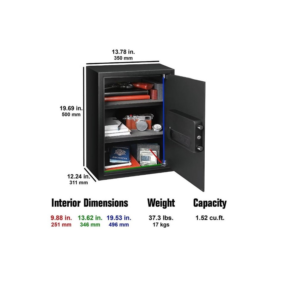 Fortress Extra Large Personal Safe with Electronic Lock, Solid steel constructio