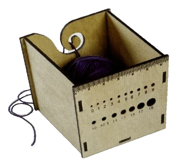 Yarn Storage Box Wood Gift Loops and Threads