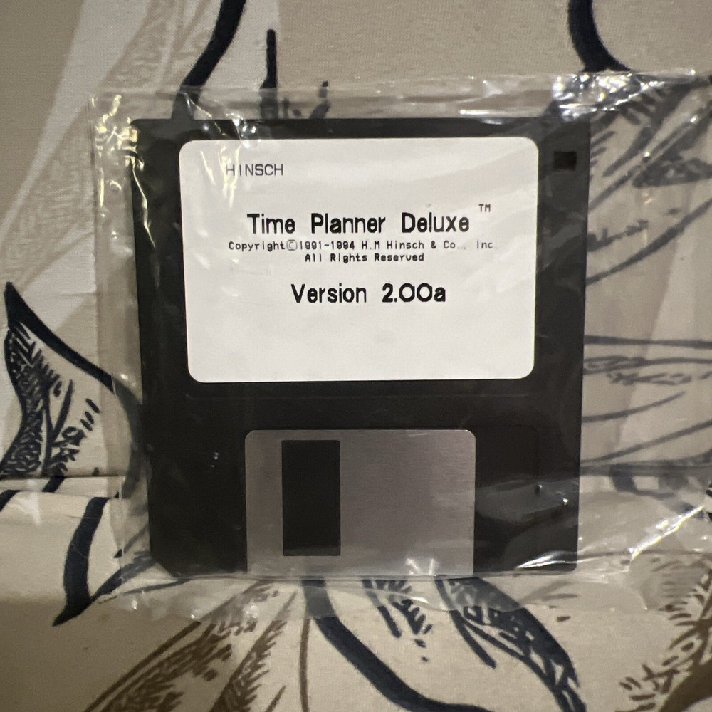 Vintage 1994 Hinsch Time Planner Deluxe Version 2.00a 3.5" Floppy Disk VHTF