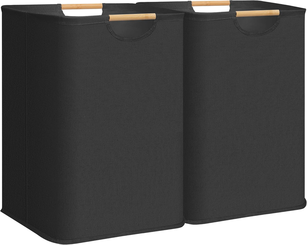 2-Pack Large Laundry Hamper, 100L (26.4 Gal) Collapsible Laundry Basket with Bam
