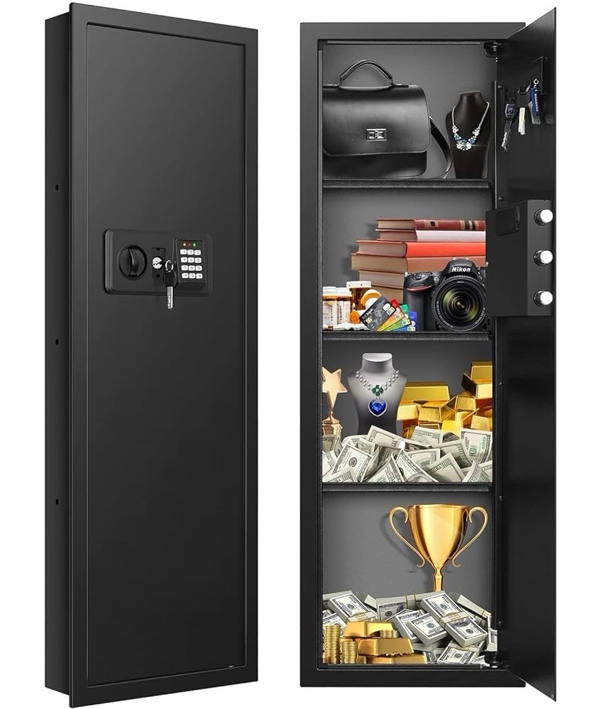 43.3" Tall Fireproof Wall Safes Between the Studs 16" Centers, Electronic Hid...