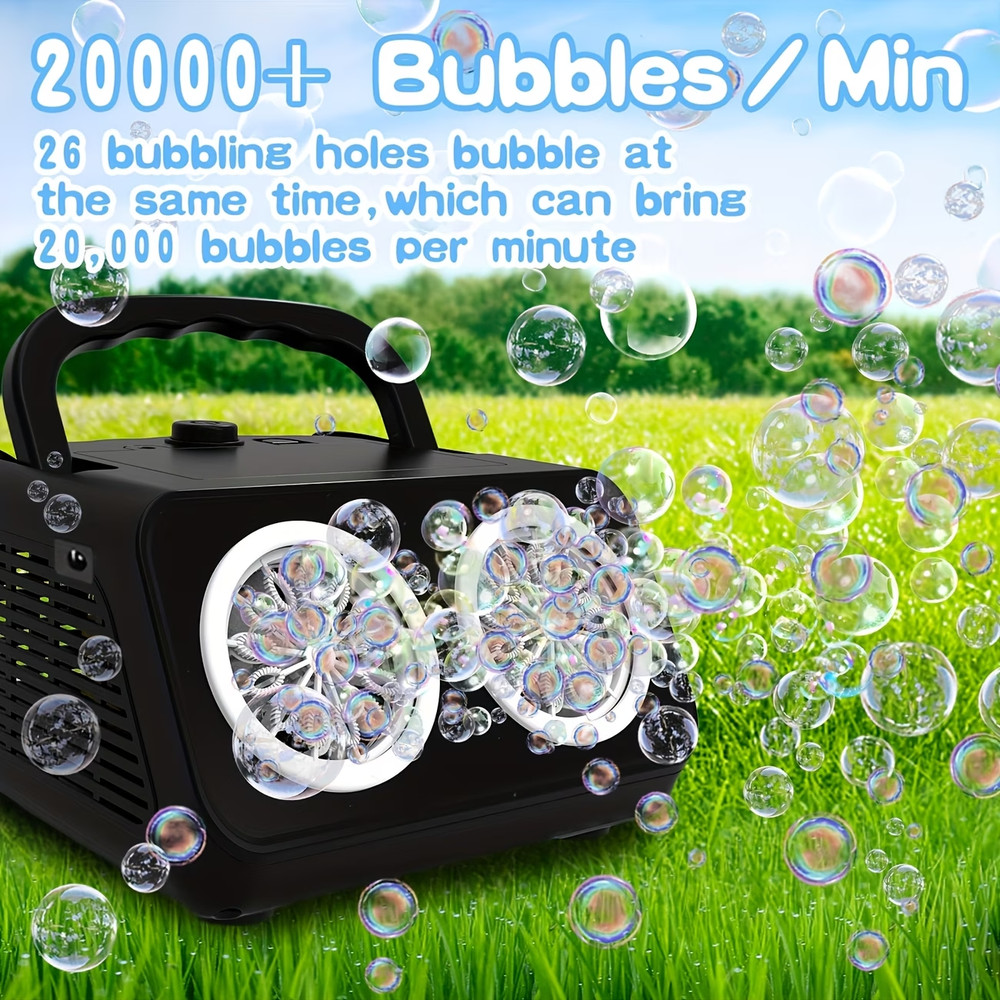 Automatic Bubble Machine Upgrade Bubble Blower w/2 Fans, Over 20, 000 Bubbles