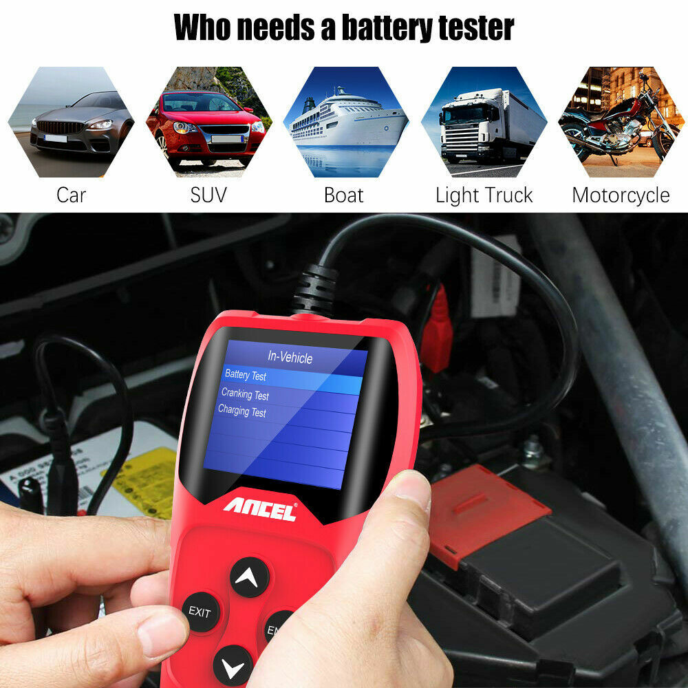 12V Auto Car Battery Load Tester Cranking Analyzer Tool 100-2000CCA ANCEL BA201