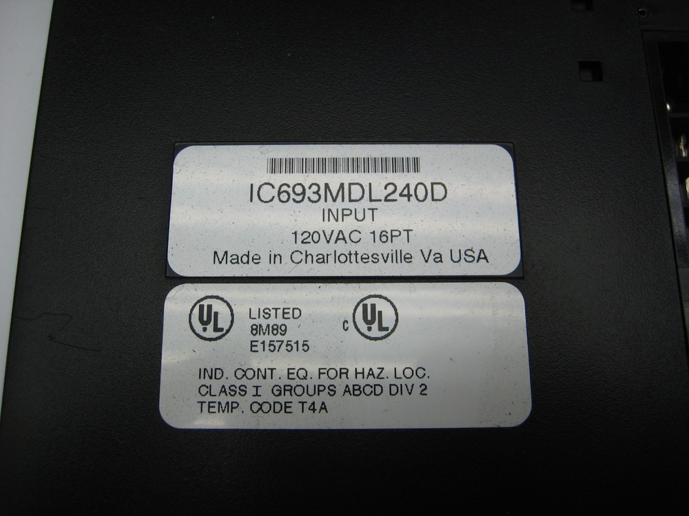 GE FANUC IC693MDL240D INPUT MODULE (AS PICTURED) UNMP