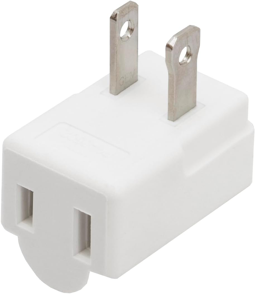 Polarized 2-Prong L Type Adapter, Vertical Right Angled down Angle AC Adapter, N