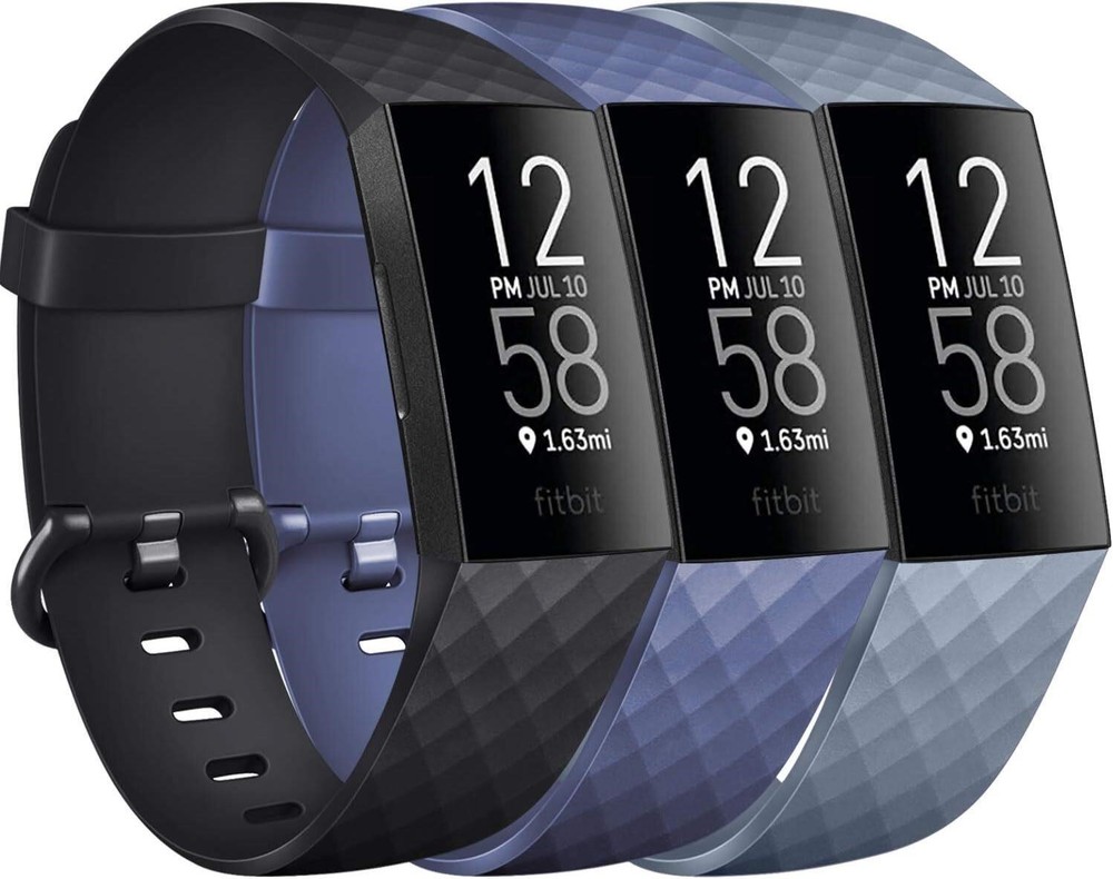 PACK 3 Silicone Bands for Fitbit Charge 4 / Fitbit Charge 3 / Charge 3 SE...