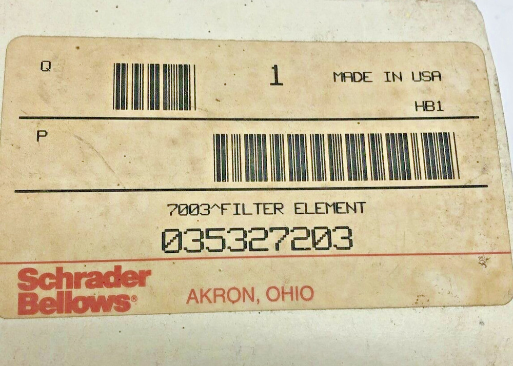 Schrader Bellows 7003 Filter Element, 035327203, new (DD2)