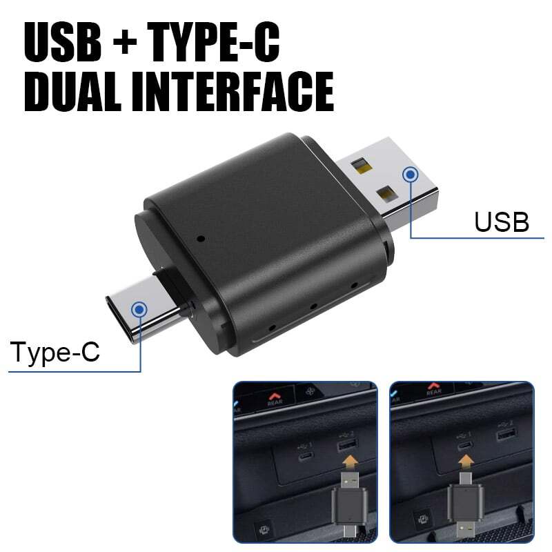 Wireless USB Carplay Adapter Dongle For iPhone Apple Android Auto Plug &Play