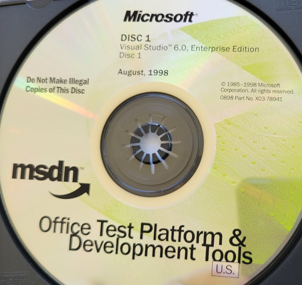 Vintage - Microsoft Visual Studio 6.0 Enterprise Edition