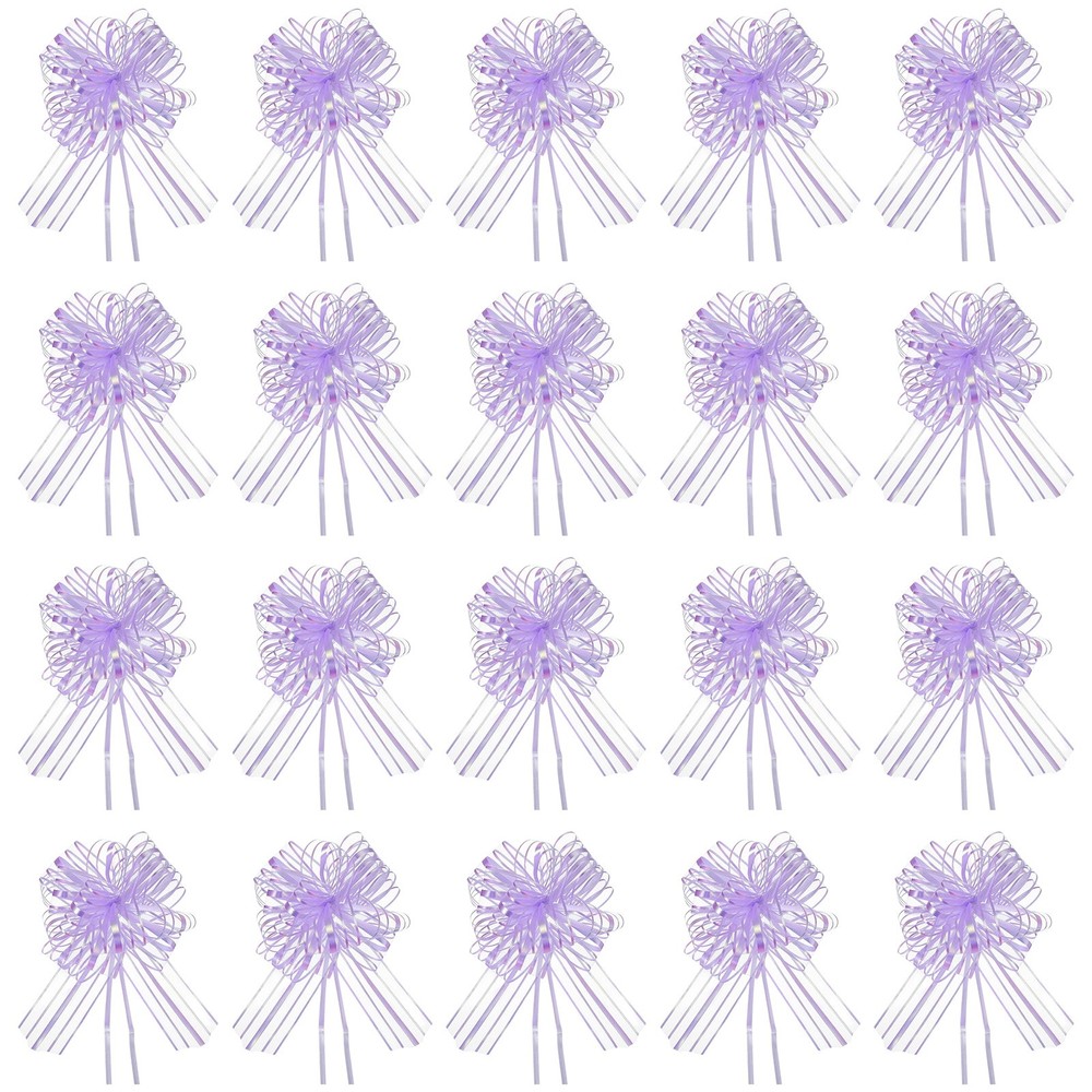 Large Gift Bow 7.5x6 Inch, 20 Pcs  Pull Bows for Gift Wrapping, Light Purple