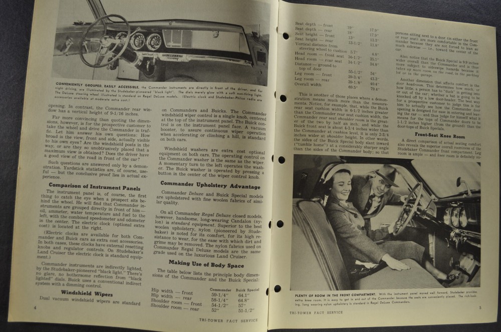 1950 Studebaker Sales Training Bulletin Commander vs Buick Nice Original 50