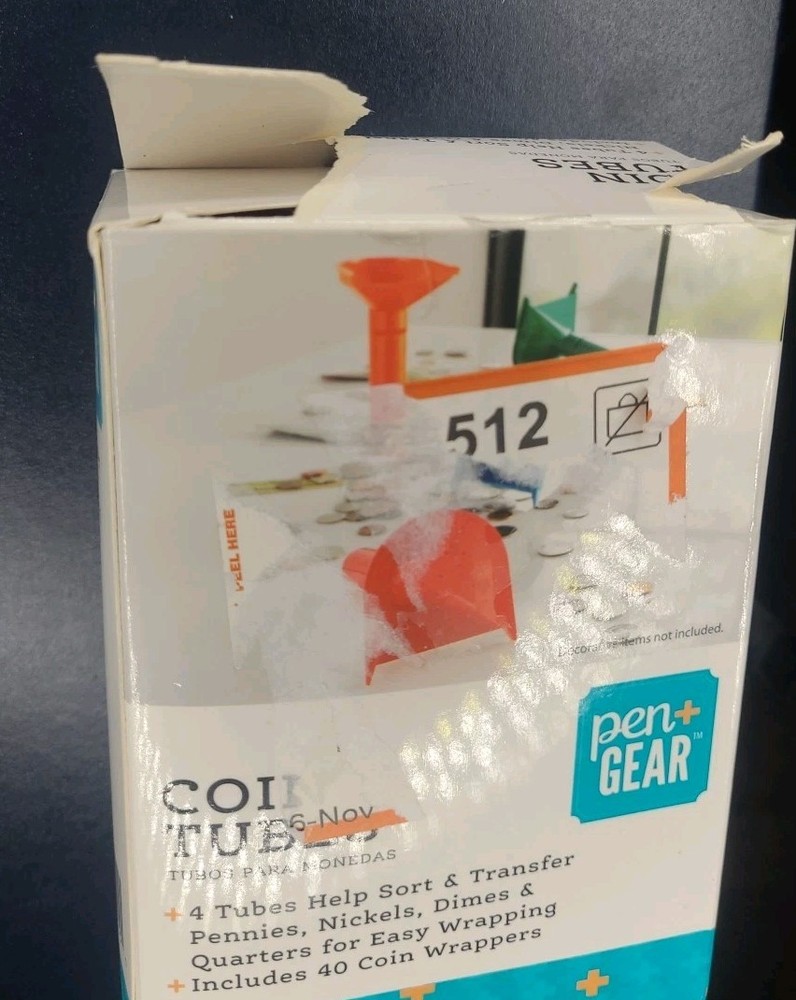 Pen + GEAR Coin Tubes Coin Sorting & Stacking Tubes with wrappers