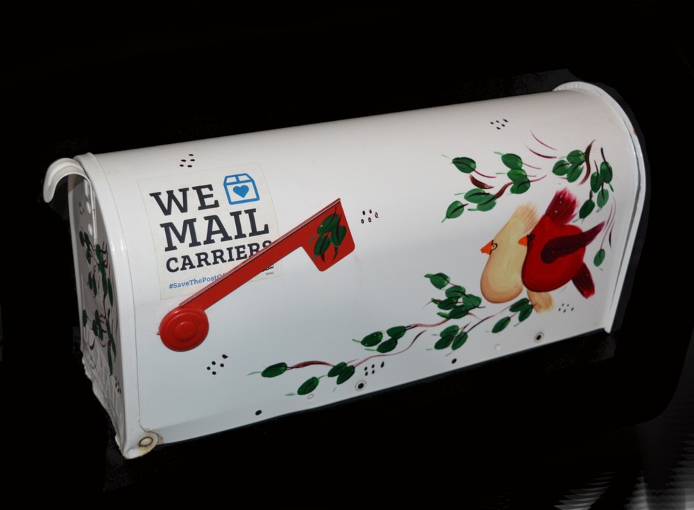 Custom Hand Painted Cardinal Metal Mailbox by Solar Group 19" Long